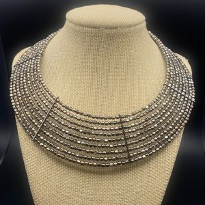 Metallic beaded Collar necklace no brand
